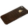 Задняя крышка для IPhone 4/4S декорирована кожей аллигатора коричневого цвета с логотипом Apple из цельного золота 2 грамма - AL-0095 (1).jpg