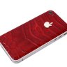 Задняя крышка для IPhone 4/4S декорирована кожей аллигатора красного цвета с логотипом Apple из цельного белого золота 2 грамма  - AL-0096.jpg