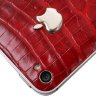 Задняя крышка для IPhone 4/4S декорирована кожей аллигатора красного цвета с логотипом Apple из цельного белого золота 2 грамма  - AL-0096 (2).jpg