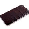 Задняя крышка для IPhone 4/4S Black декорирована кожей аллигатора тёмно-коричневого цвета - AL-0015.jpg