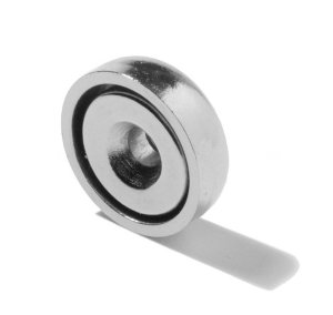 Крепежный магнит в металлической чаше D20 mm - сила удержания 9 кг 