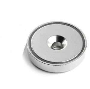 Крепежный магнит в металлической чаше D32 mm - сила удержания 30 кг  