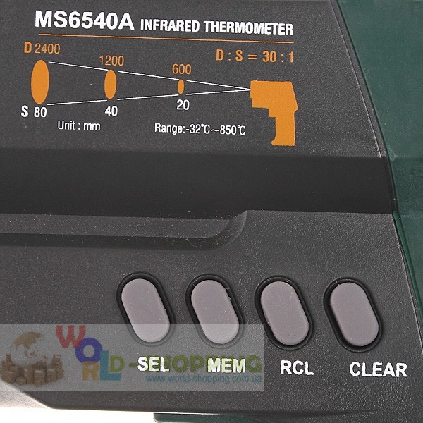 Безконтактний інфрачервоний термометр MASTECH -32 ° C - 850 ° C з лазерним покажчиком 