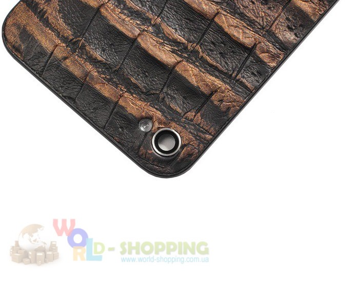 Задняя крышка для IPhone 4/4S Black декорирована кожей каймана бронзового цвета