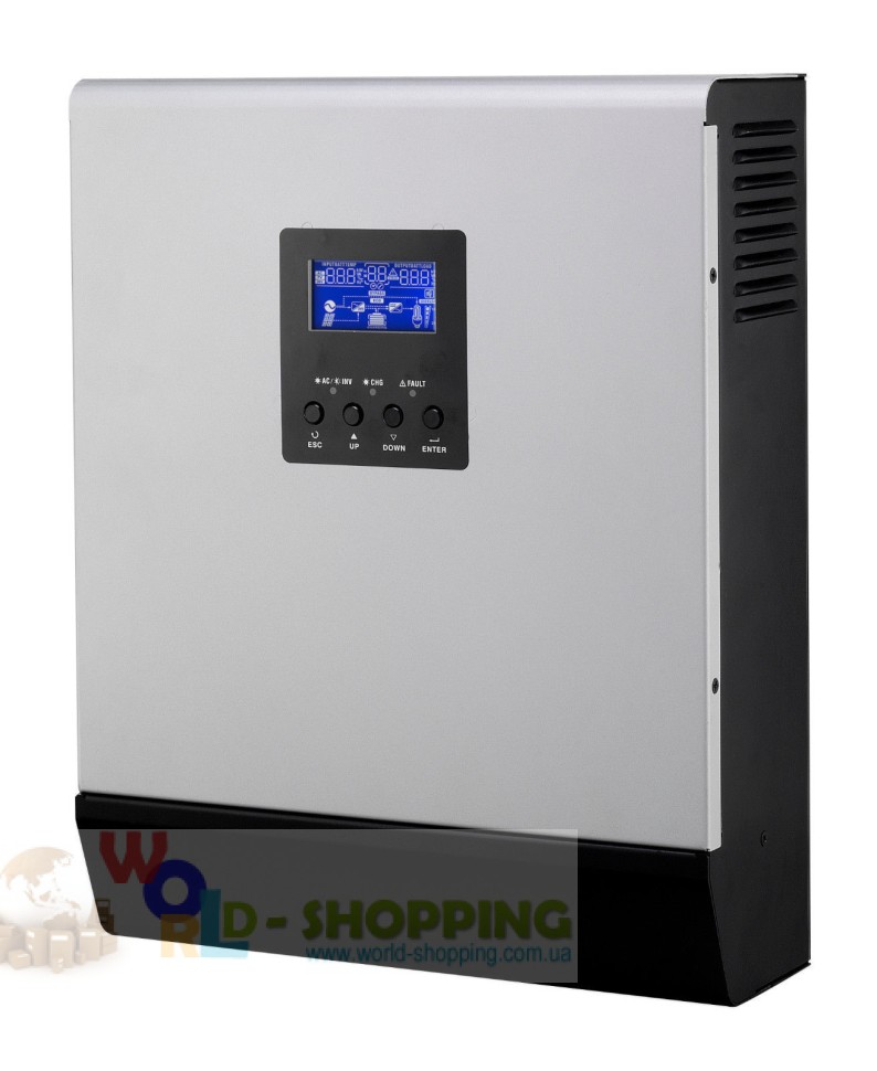 Інвертор 2400W 24V чиста синусоїда із сонячним зарядним пристроєм 50A