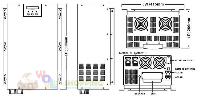 Інвертор 24v 4000w чистий синус із зарядним пристроєм 60A