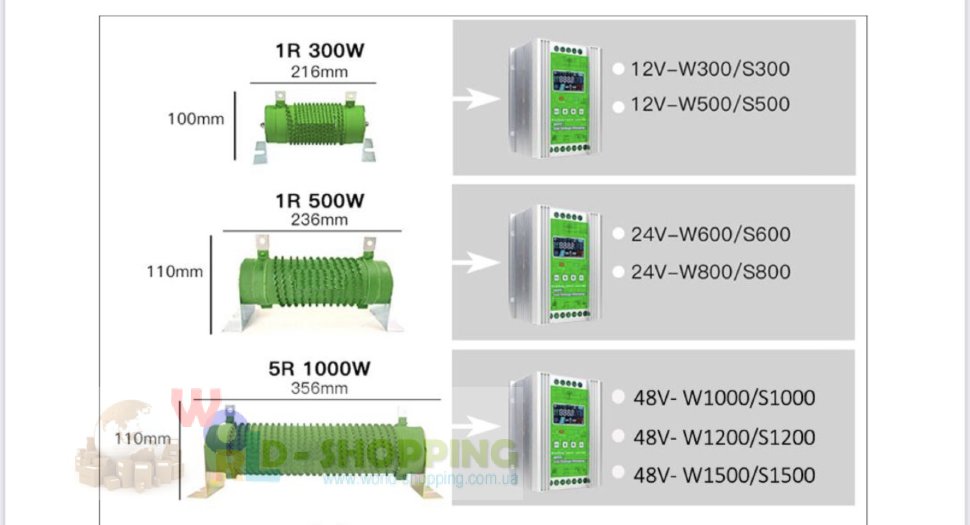 Гибридный 12/24V  контроллер MPPT   Wind 600W / Solar 600W для ветрогенератора