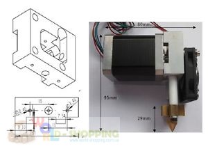 Печатающая головка ABS для 3D принтера / 1.7A + сопло 0,3 мм 