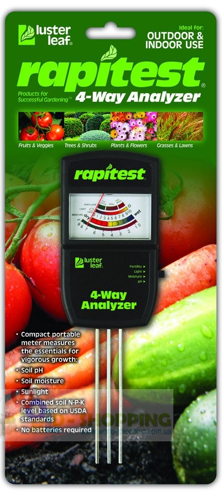 Тестер ґрунту Rapitest № 1880 рН, освітленість, вологість, NPK
