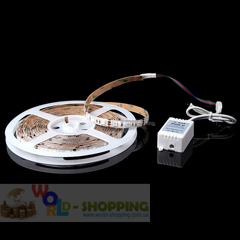  Водонепроницаемая светодиодная лента 5м 300 LED DC 12V 72W + контроллер + пульт управления
